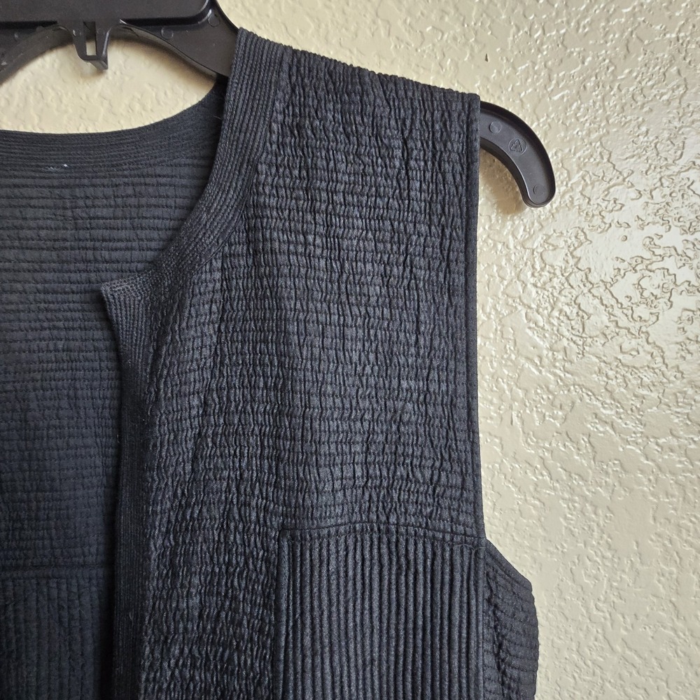 Duster Long Vest Lagenlook  M Ribbed Side Pockets/Side Slits, Lightweight Read - Picture 3 of 10